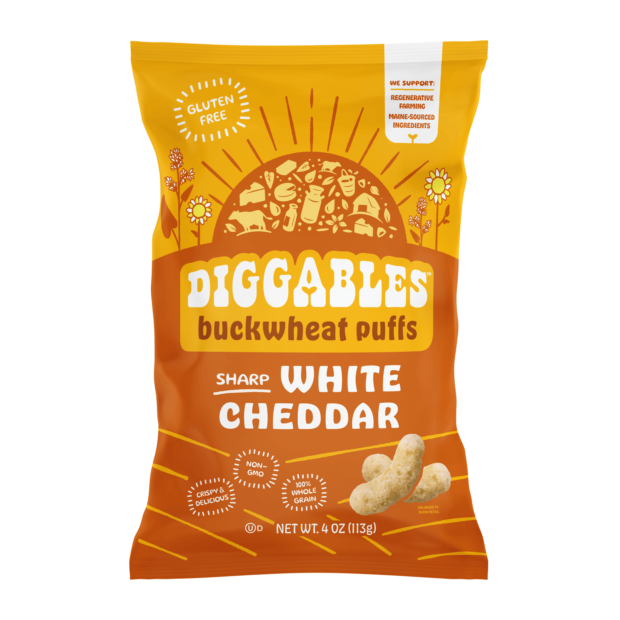 Dig Cheddar Diggables White Cheddar - 8-Bag Case – Diggables Puffs